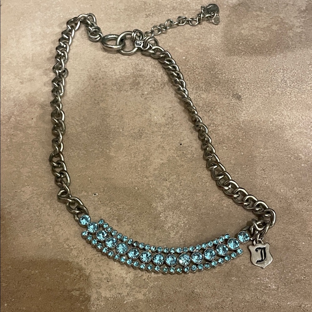 Juicy Couture Silver and Blue short necklace